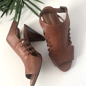 Treasure & Bond Brown Open-Toe Heels